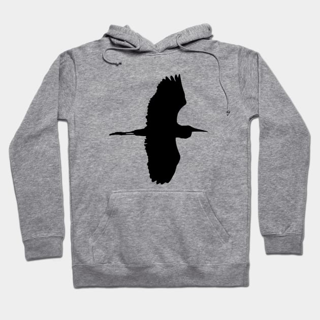 Great Blue Heron Flying Bird Silhouette Hoodie by NaturalDesign